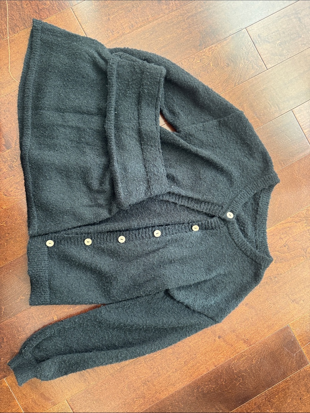 Women's Black Button-Front Sweater Cardigan and skirt set